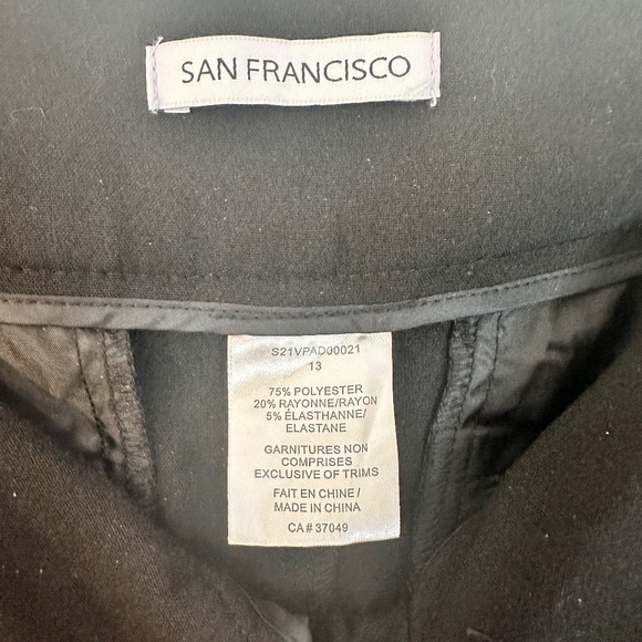 San Francisco Women's Black Pants Size 13 - Picture 2 of 3